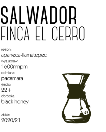 Kawa Speciality Salwador El Cerro Black Honey Drip