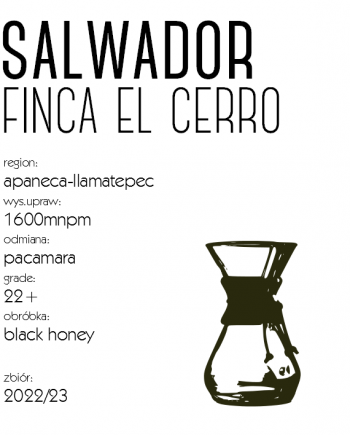 Kawa Speciality Salwador El Cerro Black Honey Drip